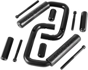 img 4 attached to 🚙 Steel Front Grab Handles for 2007-2018 Jeep Wrangler JK JKU Sports Sahara Freedom Rubicon X & Unlimited - 7/8" Steel Rubber Grips (Black)