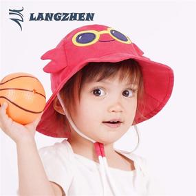 img 2 attached to 🧢 LANGZHEN Toddler Boys' Animal Protection Hats & Caps: Stylish and Safe Accessories for Little Ones