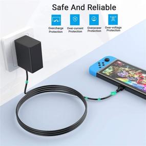 img 1 attached to 🔌 Nintendo Switch Charger - Fast Travel Wall Adapter AC Power Supply 15V 2.6A Fast Charging Kit for Switch Console, TV Mode Supported