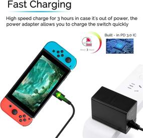 img 3 attached to 🔌 Nintendo Switch Charger - Fast Travel Wall Adapter AC Power Supply 15V 2.6A Fast Charging Kit for Switch Console, TV Mode Supported