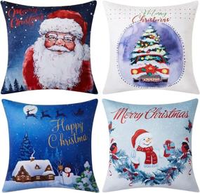 img 4 attached to CAROMIO Christmas Pillowcase Cushion Decorations