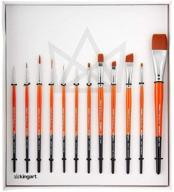 🖌️ kingart premium radiant taklon paint brush set - 12 assorted shapes and sizes logo