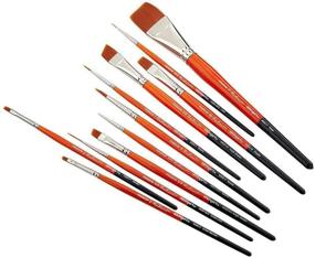 img 2 attached to 🖌️ KingArt PREMIUM Radiant Taklon Paint Brush Set - 12 Assorted Shapes and Sizes
