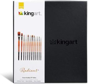 img 3 attached to 🖌️ KingArt PREMIUM Radiant Taklon Paint Brush Set - 12 Assorted Shapes and Sizes