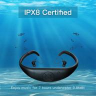 🏊 waterproof mp3 player for swimming: 8gb headphones with bluetooth fm app - black logo