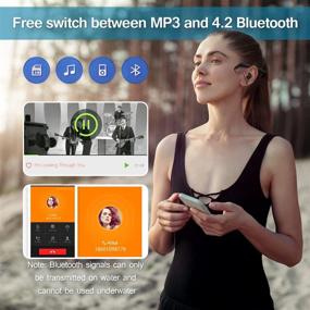 img 1 attached to 🏊 Waterproof MP3 Player for Swimming: 8GB Headphones with Bluetooth FM APP - Black