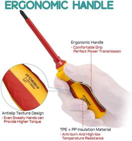 img 2 attached to Набор изолированных отвёрток R'deer Industrial Level - 13 предметов, 1000v Cr-V, магнитные шлицевые, крестовые, позиционные и торцовые отвертки для электрика.