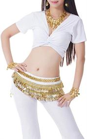 img 1 attached to Stylish and Versatile: BellyLady 🌟 Belly Dance Short Sleeved Wrap Top