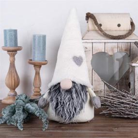 img 2 attached to 🎅 Handmade Swedish Christmas Gnome Plush - MYH DECO Holiday Decoration, Tomte Gnomes Tabletop Santa Figurines, White 18 inch, Home Decor Christmas Ornaments