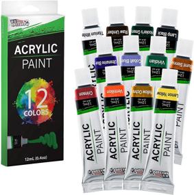 img 1 attached to 🎨 33-Piece Custom Artist Acrylic Painting Set with Table Easel, Paint, Canvas, and Accessories by US Art Supply