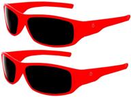 🕶️ kids wrap around sports sunglasses (2 pack) for boys & girls - non polarized smoked lenses logo