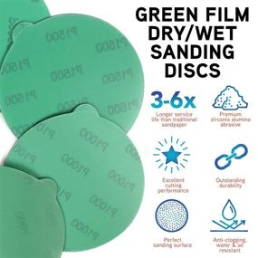 img 3 attached to 🔸 LotFancy 6 Inch PSA Sanding Discs with Tabs - 30PCS 400-2000 Grit Assorted Wet Dry Green Film Backed Sandpaper - Ideal for Random Orbital Sander & Fine Grit Sanding Tasks