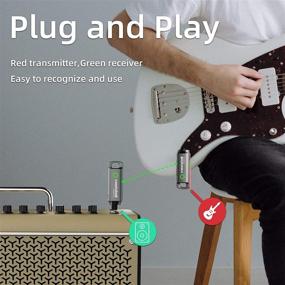 img 2 attached to 🎸 Westshell 1 Key to Switch Wireless Guitar System: Transmitter Receiver for Electronic Instruments and Amps, Ideal for Digital Electric, Acoustic, and Bass Guitars