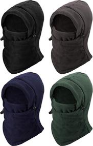 img 4 attached to Windproof Ski Face Mask Winter Balaclava Hood for Men and Women - Set of 4 Pieces