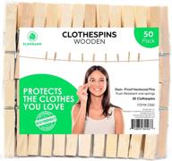 👕 eldorado clothespins: stain-proof natural wooden clips (pack of 50) for everyday laundry, clothes, towels, crafts, photos, decor & more! logo