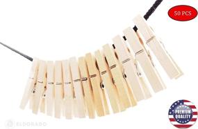 img 1 attached to 👕 Eldorado Clothespins: Stain-Proof Natural Wooden Clips (Pack of 50) for Everyday Laundry, Clothes, Towels, Crafts, Photos, Decor & More!