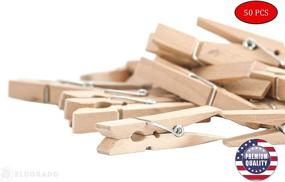 img 2 attached to 👕 Eldorado Clothespins: Stain-Proof Natural Wooden Clips (Pack of 50) for Everyday Laundry, Clothes, Towels, Crafts, Photos, Decor & More!