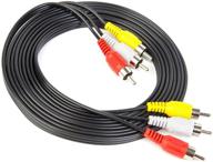 xenocam 10ft rca audio/video composite cable dvd/vcr/sat - yellow/white/red connectors - 3 male to 3 male: premium quality av cable for enhanced audio/video transmission logo