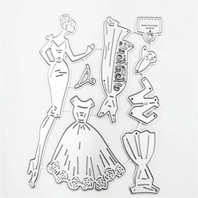 img 1 attached to 👗 Neakomuki Woman Dress Die Cuts for Card Making & Scrapbooking - Metal Cutting Embossing Stencils for DIY Album Decoration, Handmade Birthday & Christmas Card Paper Craft Project