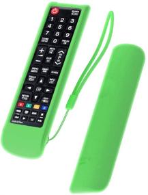 img 4 attached to Samsung TV Remote Case SIKAI Shockproof Silicone Cover For Samsung BN59-01199F AA59-00666A AA59-00741A BN59-01315A Remote Skin-Friendly Washable Anti-Lost With Remote Loop (Glow In Dark Green)