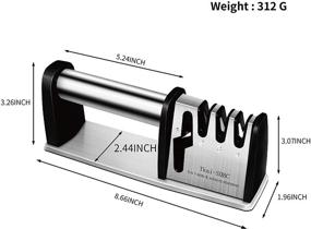 img 2 attached to Точилка для ножей Tkai-SDBC: премиум 4-в-1 инструмент для кухонных ножей и ножниц.