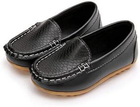 img 3 attached to Moceen Toddler Boys Girls Loafer Shoes: Comfortable Slip-On Moccasin Flats for Dressy & Casual Occasions