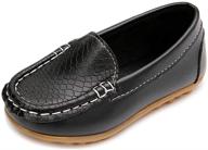 moceen toddler boys girls loafer shoes: comfortable slip-on moccasin flats for dressy & casual occasions logo