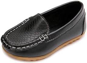 img 4 attached to Moceen Toddler Boys Girls Loafer Shoes: Comfortable Slip-On Moccasin Flats for Dressy & Casual Occasions