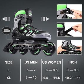 img 2 attached to 🛼 Hikole Adjustable Inline Skates for Adult and Teenagers, Safe Outdoor Roller Skates for Women, Men, Girls, and Boys