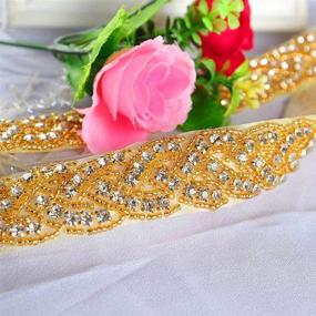 img 1 attached to Wedding Belt Rhinestone Rhinestone Appliques Handmade Rhinestone Women's Accessories