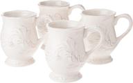☕ set of 4 certified international firenze ivory 16-ounce mugs logo