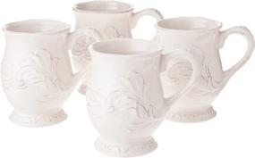 img 4 attached to ☕ Set of 4 Certified International Firenze Ivory 16-Ounce Mugs