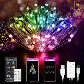 img 4 attached to 🎄 Fairy Lights Christmas Smart-String Light DIY 32.8Ft: 66 LED-16 Million RGBHUB Color-Smart RGBIC Chip, 20 Scenes, 4 New Music Mode - Waterproof LED Light for Christmas Gift Trees Decorations