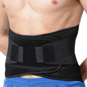 img 4 attached to 🔥 NeoTech Care Lumbar Support Belt - Adjustable Compression Back Brace, Size L, Black