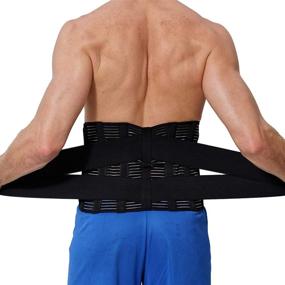 img 1 attached to 🔥 NeoTech Care Lumbar Support Belt - Adjustable Compression Back Brace, Size L, Black