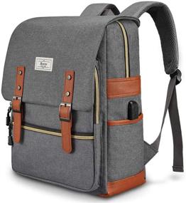 img 4 attached to 🎒 Ronyes Unisex College Bag: Waterproof Gray School Backpack for 15.6’’ Laptop