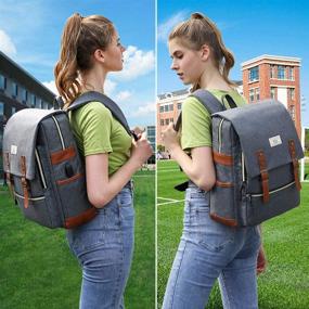 img 3 attached to 🎒 Ronyes Unisex College Bag: Waterproof Gray School Backpack for 15.6’’ Laptop