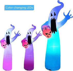 img 3 attached to 👻 Dreamcountry 12 FT Halloween Decorations Inflatable Ghost Skull Holder, Blow Up Outdoor Decoration with Color Changing LEDs, Scary Halloween Inflatable Yard Decoration for Lawn, Garden, Party