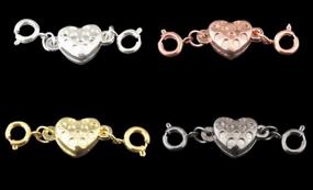 img 3 attached to 💎 AllinONE Rhinestone Heart Shape Magnetic Connector Clasp: Enhance Your DIY Craft Jewelry with Mixed 4 Color Options