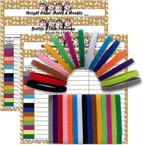 img 4 attached to 🐶 Puppy ID Collar Set: Whelping Collars with Record Keeping Charts - Double Sided Soft Bands for Newborn Pets Dog Cat - 15 Colors