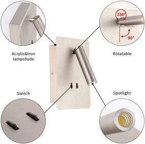 img 2 attached to Бра JOOSSNWELL, регулируемая прикроватная тумбочка для спальни