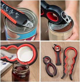 img 3 attached to 🔓 Easy Grip Jar Opener Set - 4 Pack, 5 in 1 Can & Bottle Opener, 6 in 1 Beer Opener, Perfect for Children, Girls, Women, and Arthritis Sufferers