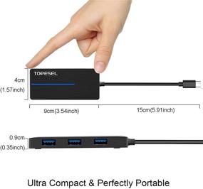 img 1 attached to TOPESEL 5-Port USB Hub with SD/TF Slots and USB Type C for PCs and Flash Drives