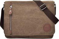 👜 stylish vintage canvas satchel messenger bag for men and women - suitable for 11.6-13.3 inch laptops and chromebook computers (coffee) logo