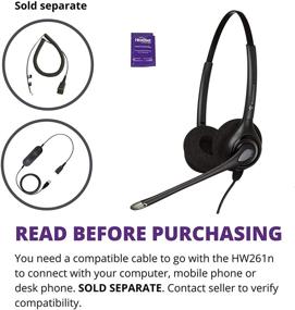 img 1 attached to 🎧 Renewed Plantronics HW261n Wired Office Headset Bundle with Headset Advisor Wipe