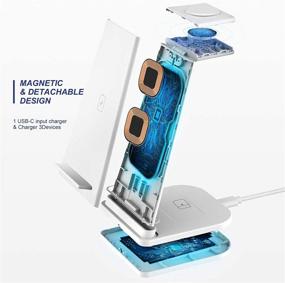 img 3 attached to 🔌 LC.IMEEKE 3-in-1 Fast Wireless Charging Station Stand | Compatible with iPhone 12/11/11 Pro Max/XR/XS Max/Xs/X/8/8P, iWatch 5/4/3/2, AirPods Pro/Airpods 2 | Qi Wireless Charger Pad Dock