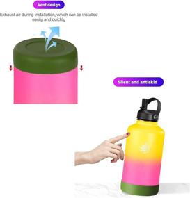 img 2 attached to 👢 Оболочка из силикона WAPEST для бутылок Hydroflask - от 12 до 87 унции, защитный антискользящий дно