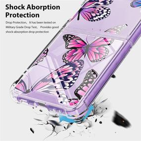 img 1 attached to 🦋 LSL Case for Samsung Galaxy Z Flip 3 5G: Butterflies Clear Cute Design Pattern, Shockproof Full Body Protection, Wireless Charging, Slim Phone Cover