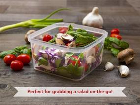 img 3 attached to 🍱 32-oz. Square Clear Deli Containers with Lids: Stackable, Tamper-Proof, BPA-Free Food Storage Solution - 20 Pack