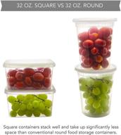 🍱 32-oz. square clear deli containers with lids: stackable, tamper-proof, bpa-free food storage solution - 20 pack логотип